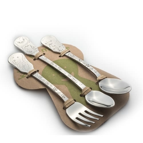 3-Piece Baby Flatware Set - Arctic Friends - Kleynimals - Clean Key Animals