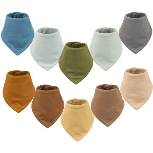 Tiny Twinkle Bandana Scarf Infant/Baby Bibs, Water Resistant and Absorbent (Girl Set, 10-Pack)