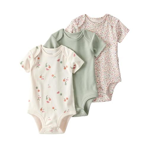 little planet by carter's Unisex 3-pack Short Sleeve Bodysuits Made With Organic Cotton