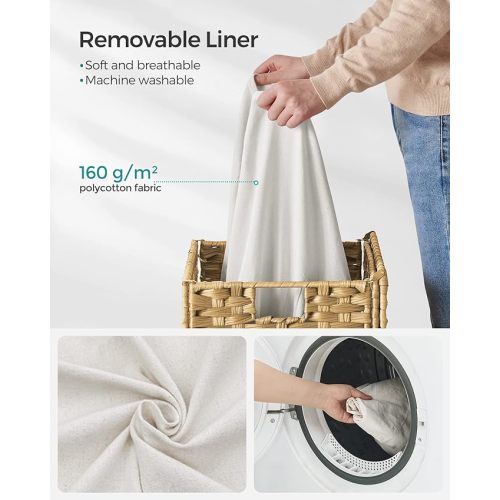 Laundry Hamper with Lid, 23.8 Gallon (90 L, Goose Yellow)
