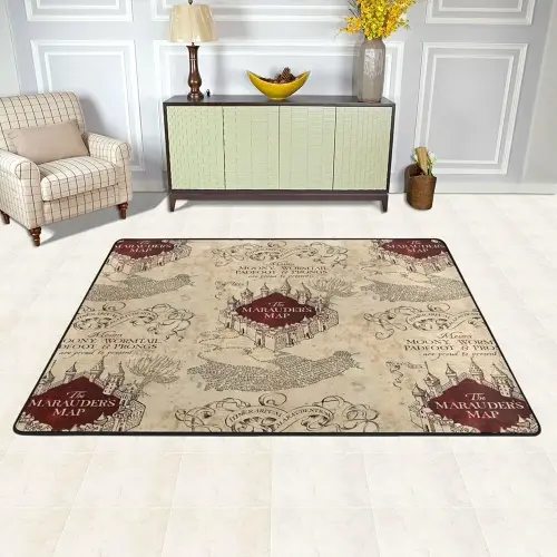 AROPEARTY I Like Exercise Marauders Map Carpet Area Carpet Picnic Mat Beach Mat Bedroom University Dormitory Living Room Comfortable and Durable Decorative Carpet72 X48 White 72inchx48inch