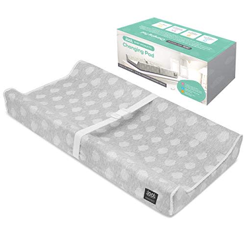 Contoured Changing Pad - Waterproof & Non-Slip, Includes a Cozy, Breathable, & Washable Matress Cover - Jool Baby