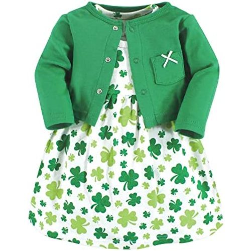 Hudson Baby Baby Girls' Cotton Dress and Cardigan Set
