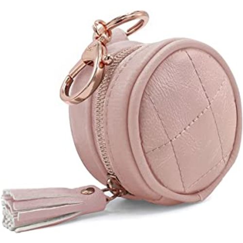 Itzy Ritzy Pacifier Holder Case with Clip - Pacifier Case Includes Clasp to Easily Attach to a Diaper Bag or Purse, Measures 2.5" in Diameter and Holds 2 Pacifiers (Blush)