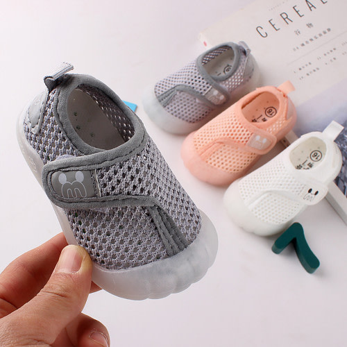 Penkiiy Toddler Shoes Baby First-Walking Breathable Mesh Infant Boys Girls Soft Trainers Summer Shoes for Toddlers for21-24 Months Gray On Sale