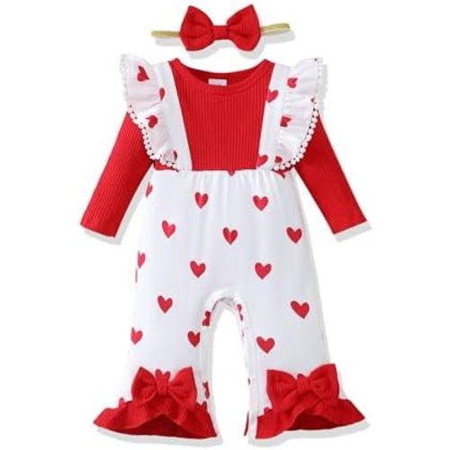 Renotemy Newborn Baby Girl Clothes Fall Winter Outfit Ribbed Romper Plaid Overalls Jumpsuit Infant Girl Outfits 0-18 Months