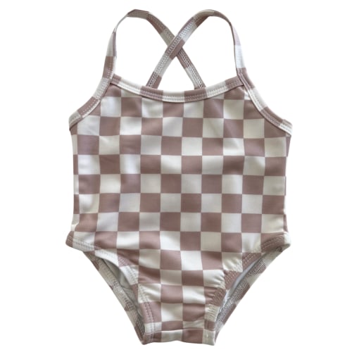 Tiramisu Checkerboard / Marina Swimsuit / UPF 50+