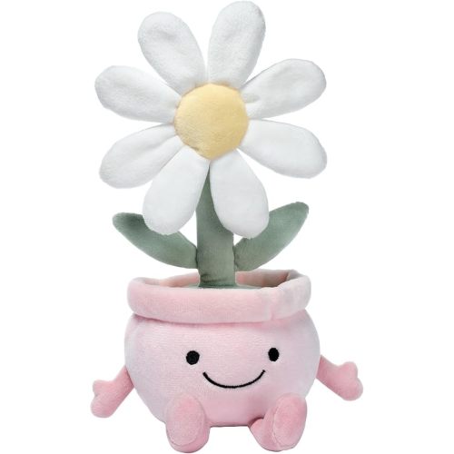 Lambs & Ivy Daisy Dreams Poseable Flower Pot Plush Stuffed Animal Toy - 11 Inch