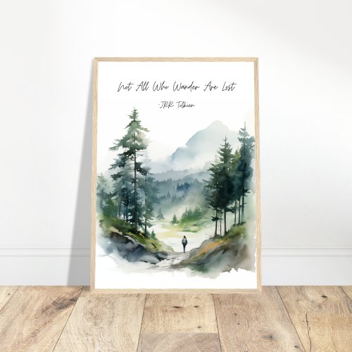 Not All Who Wander Are Lost JRR Tolkien Quote Watercolor, JRR Tolkien Gift, Nature Wanderer Quote Print, Outdoors Quote Art Print