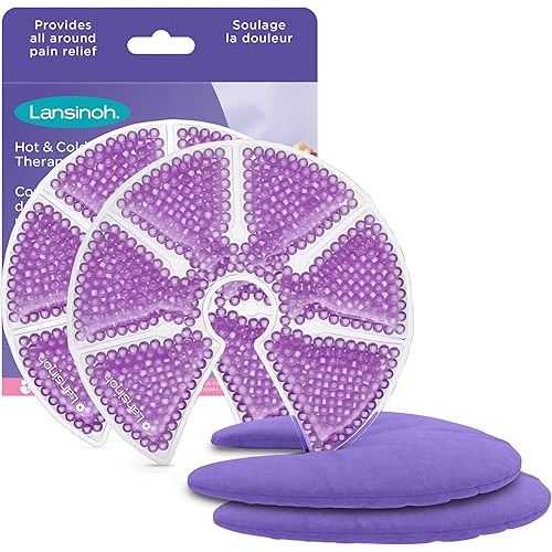 Lansinoh Breast Therapy Packs with Soft Covers, Hot and Cold Breast Pads, Breastfeeding Essentials for Moms, 2 Pack