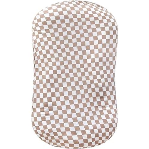LifeTree Muslin Baby Lounger Cover Neutral, Newborn Slipcover Lounger Cover for Boys Girls Infant, Soft 70% Viscose from Bamboo and 30% Cotton, Cover Only, Checkered Pattern