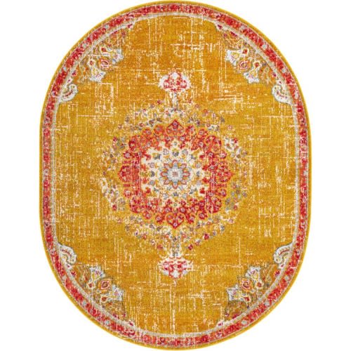 Gold 7' 10 x 10' Madeline Oval Rug | Rugs.com