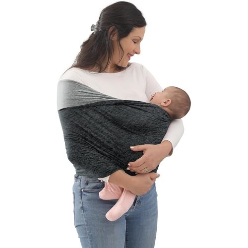 Baby Wrap Carrier, Perfect Baby Carrier Wrap Sling for Newborn and Infant up to 35 lbs. (Heather Grey, M (S, M, L of Clothing Size))