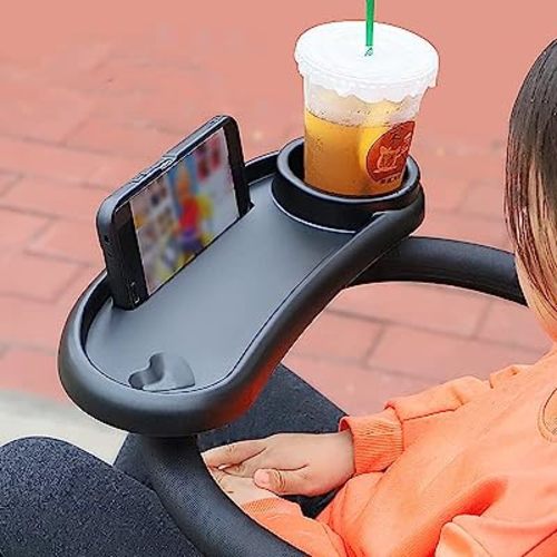 Amazon.com: 3 in 1 Stroller Cup Holder with Phone Holder and Snack Tray,Upgraded Rigid Frame Stays Upright,Exclusive Non Slip Clip Firmly Grip Stroller Bar,Universal Stroller Tray for Watch Video On The Go : Baby