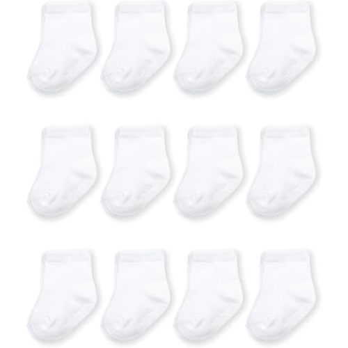 Fruit of the Loom Baby & Toddler Grow & Fit Flex Zones Cotton Stretch Socks - Unisex, Girls, Boys