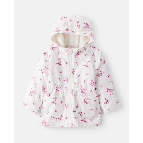 Toddler Girl Floral Long-Sleeve Midweight Anorak Jacket - White - Carter's | Carter's