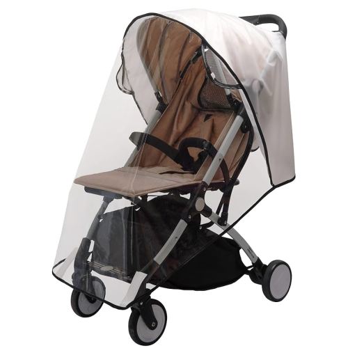 Bemece Universal Stroller Rain Cover - Waterproof Windproof Travel Weather Shield Thick & Durable Protect from Dust and Snow with Breathable Ventilation Mesh Clear Visibility Baby Travel Accessories
