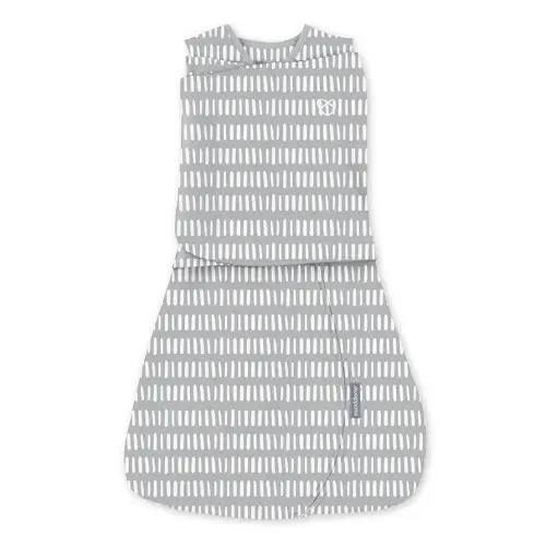 Ingenuity Arms Free Transitional Baby Swaddle, Size 3-6 Months, 14-18 Pounds, Arms Swaddled in or Out, 1.0 TOG - Dashed Lines