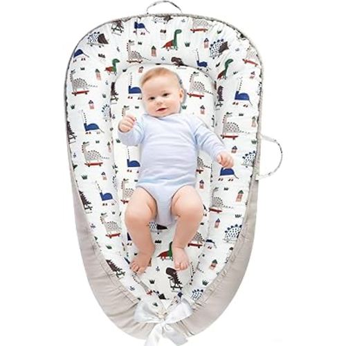 URMYWO Baby Lounger - Baby Lounger For Newborn, Breathable & Soft Baby Nest Cover Co Sleeping for baby 0-24 Months, Babies Essentials Gifts, Portable Infant Lounger Baby Floor Seat for Home and Travel