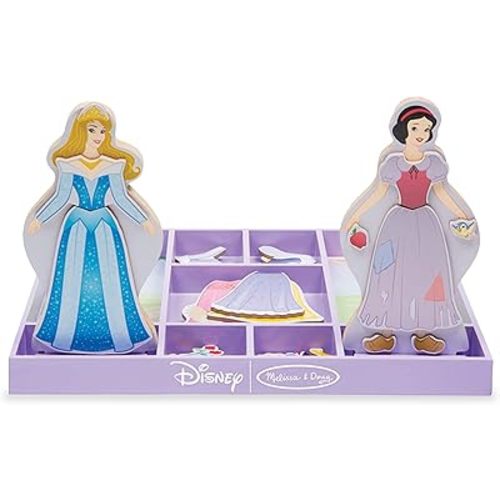 Melissa & Doug Disney Sleeping Beauty and Snow White Magnetic Dress-Up Wooden Doll Pretend Play Set (40+ pcs)