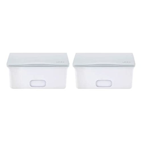 Ubbi Set of 2 Baby Wipes Dispensers with Weighted Plates and Secure Seals, Nursery and Baby Registry Essential to Keep Wipes Fresh and Changing Table Organized, Gray - Gray Wipes Dispenser, Set of 2