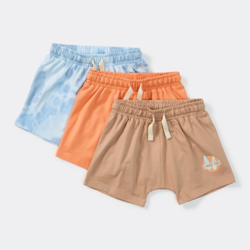 Dymples Baby Shorts 3 Pack - Orange & Blue