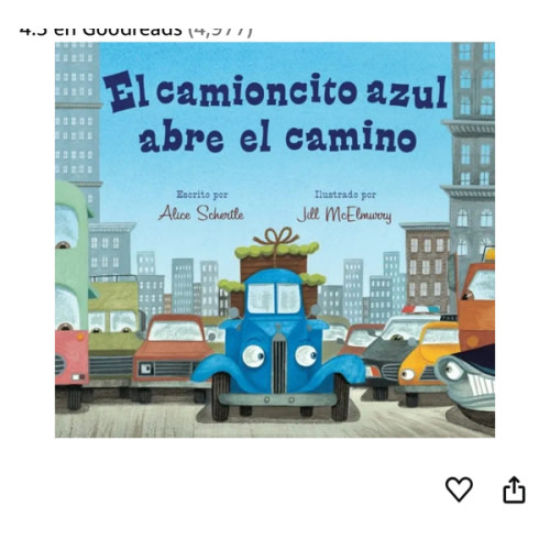 $1.89 used version available if you look under other sellers. El Camioncito Azul Abre El Camino: Little Blue Truck Leads the Way (Spanish edition)