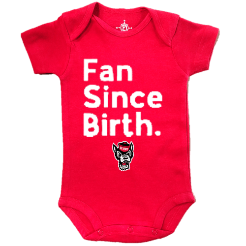 NC State Wolfpack Infant Red Fan Since Birth Wolfhead Onesie – Red and White Shop