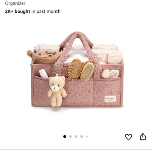 PeraBella Baby Diaper Caddy Organizer with Handle, Boy & Girl Shower Gift Basket, Portable Diaper Storage Basket Bin for Wipes, Newborn Baby Essentials Registry Search Must Haves, Car Caddy Organizer