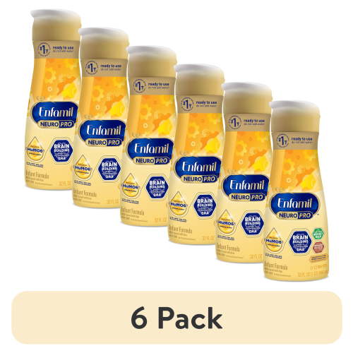 (6 pack) Enfamil NeuroPro Liquid Baby Formula, Brain Support, 32 fl oz