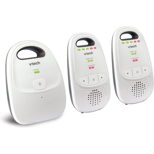 VTech Upgraded Baby Monitor with Rechargeable Battery, Long Range, Crystal-Clear Sound, and Alerts - Audio Monitor with 2 Parent Unit