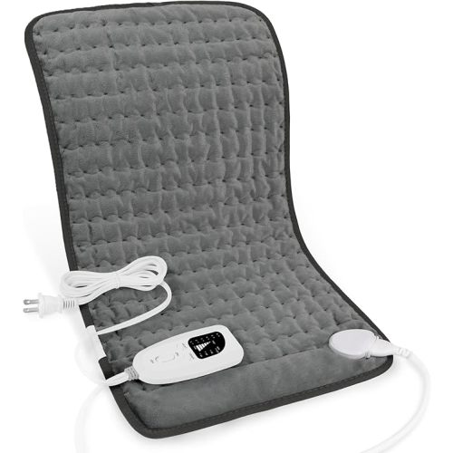 Deepsoon Heating Pad,Electric Heating Pads for Back,Neck,Abdomen,Moist Heating Pad for Shoulder,Knee,Arms,Legs,Dry/Moist Heat & Auto Shut Off,Christmas Gifts for Men and Women,Dark Gray,24x12 Inch