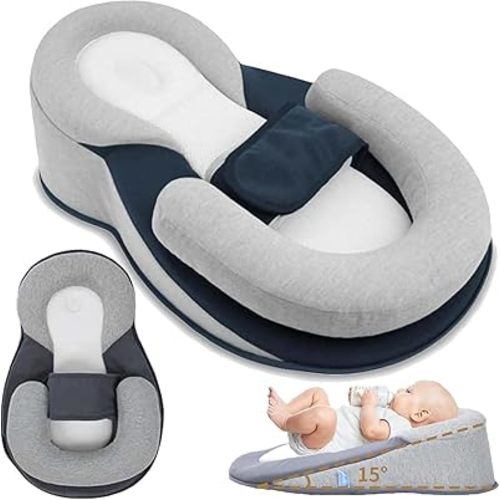 Baby Reflux Wedge Pillow, Newborn Feeding Support Lounger, Adjustable Anti-Spit Up Positioner