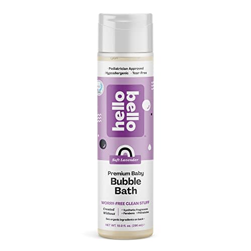 Hello Bello Bubble Bath, Gentle Hypoallergenic Formula for Babies and Kids, Vegan and Cruelty-Free, Soft Lavender Scented, 10 fl oz