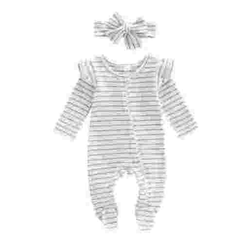 WIBACKER Baby Girls' Sleep and Play Pajamas Cotton One-Piece Footies Romper Jumpsuit Zip Front Pjs