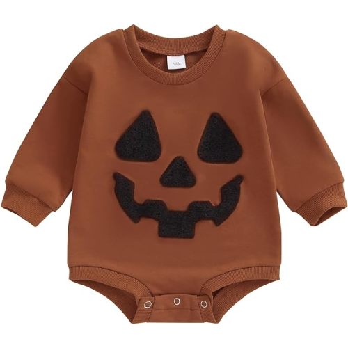 Baby Halloween Outfit Boy Girl Pumpkin Patch Sweatshirt Romper Sweater Shirt Cute Newborn Toddler Clothes