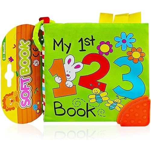 123 Book,Baby Soft Books Toys, Feel Crinkle Cloth Book for Infant Baby 0-3-6-12 Months