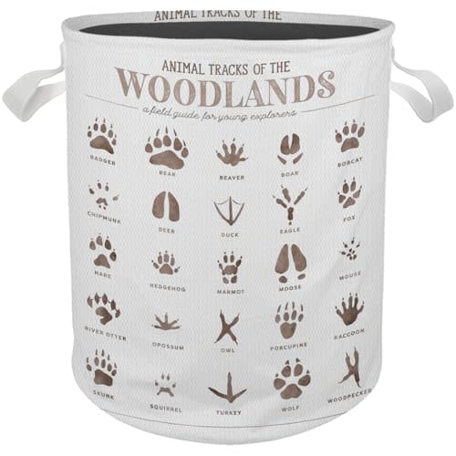 Briblaze Woodland Laundry Basket, Kids Laundry Basket, Woodland Animals Nursery Laundry Basket Hamper Waterproof Collapsible Storage Bin Organizer for Bedroom Bathroom Baby Kids Room Dorm Clothes Toys