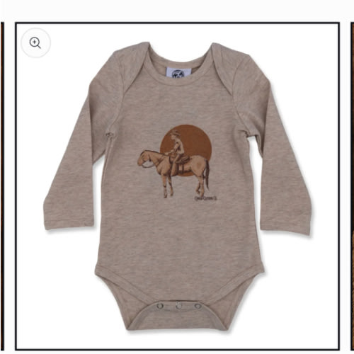 Cowboy Rides Away Long Sleeve Onesie – Cowkid Clothing Company