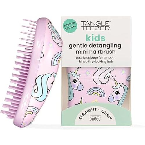 Tangle Teezer Original Detangler Brush, Dry & Wet Travel Size Mini Hair Brush, for Kids & All Hair Types, Unicorn Magic