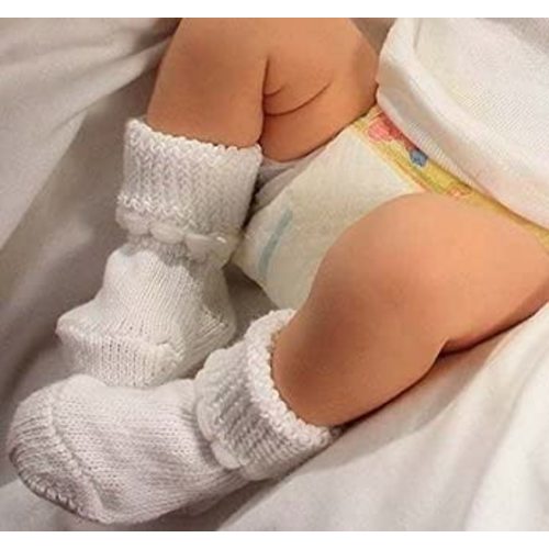 Newborn Baby Socks - 0-3 Months - White