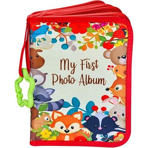 Baby Photo Album - Soft Baby Book First Year Baby Photo Book | My First Book of Photos with Woodland Animals - Baby Album Holds 4x6 Pictures for Memory Album Baby Shower