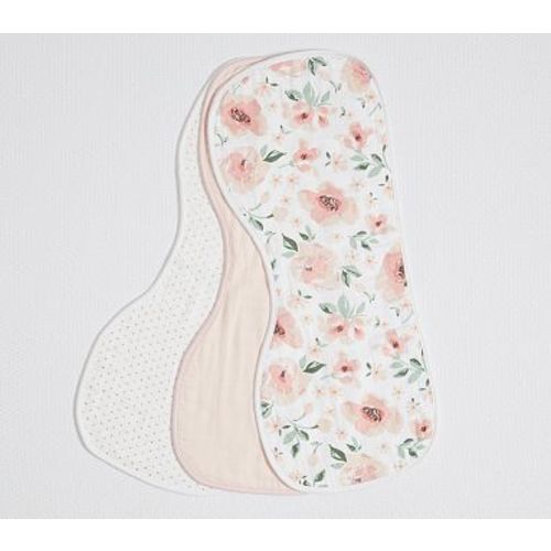 Meredith Muslin Burp Cloth Set Of 3, Blush Multi
