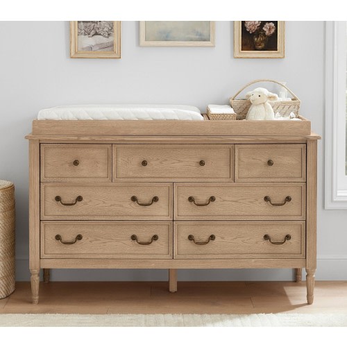 Blythe 7-Drawer Dresser & Topper Set (56w x 19d") "Seadrift"