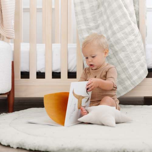 Organic Cotton Quilted Reversible Play Mat - Milkyway & Solid Sea Foam - Open Box