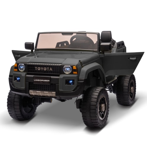 GARVEE Toyota Licensed 24V Kids Electric Ride-On Car w/Parent Remote Control, 4WD/2WD Switch, Bluetooth Music, LED Lights & Shovel – 2-Seater Off-Road Toy for Over 3 Years, ASTM/CPSIA Certified