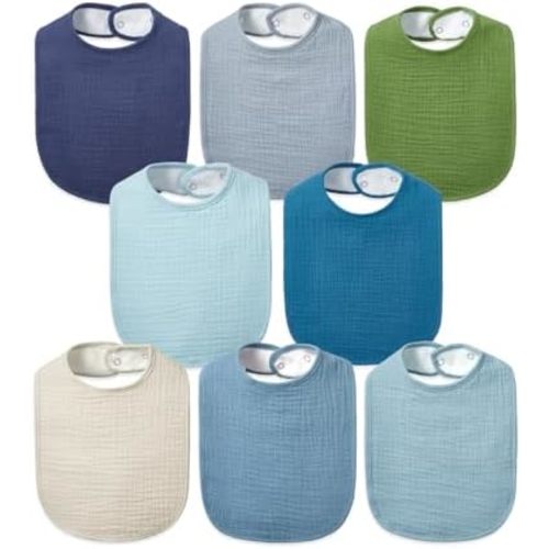 Lilian&Gema Baby Bibs 8 Pack Baby Drool Bibs for Unisex Boys Girls,Soft Cotton Bibs for Teething and Drooling Newborn