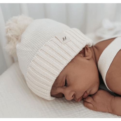 Luna + Luca Pom Beanie - Cream