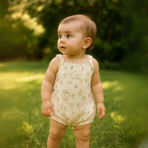 Baby Romper | Cotton Baby Onesie with Animal & Fruit Prints | Sizes 0-18M | Lightweight Summer Wear – Beekee