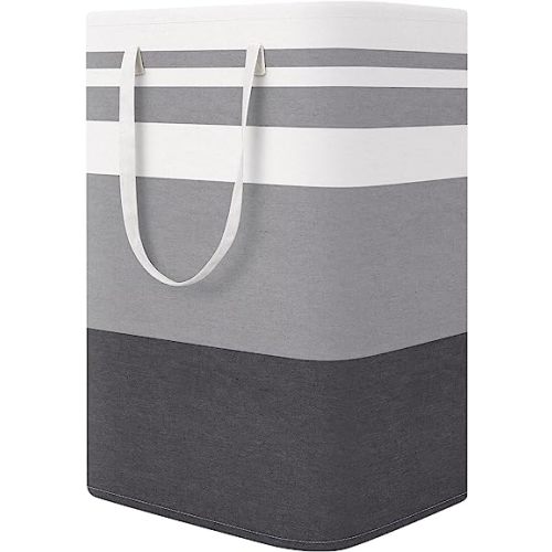 StorageRight Large Collapsible Laundry Basket Hamper with Easy Carry Handles,Freestanding Clothes Hampers for Laundry, Bedroom, Dorm, Towels, Toys, 75L, Gradient Grey